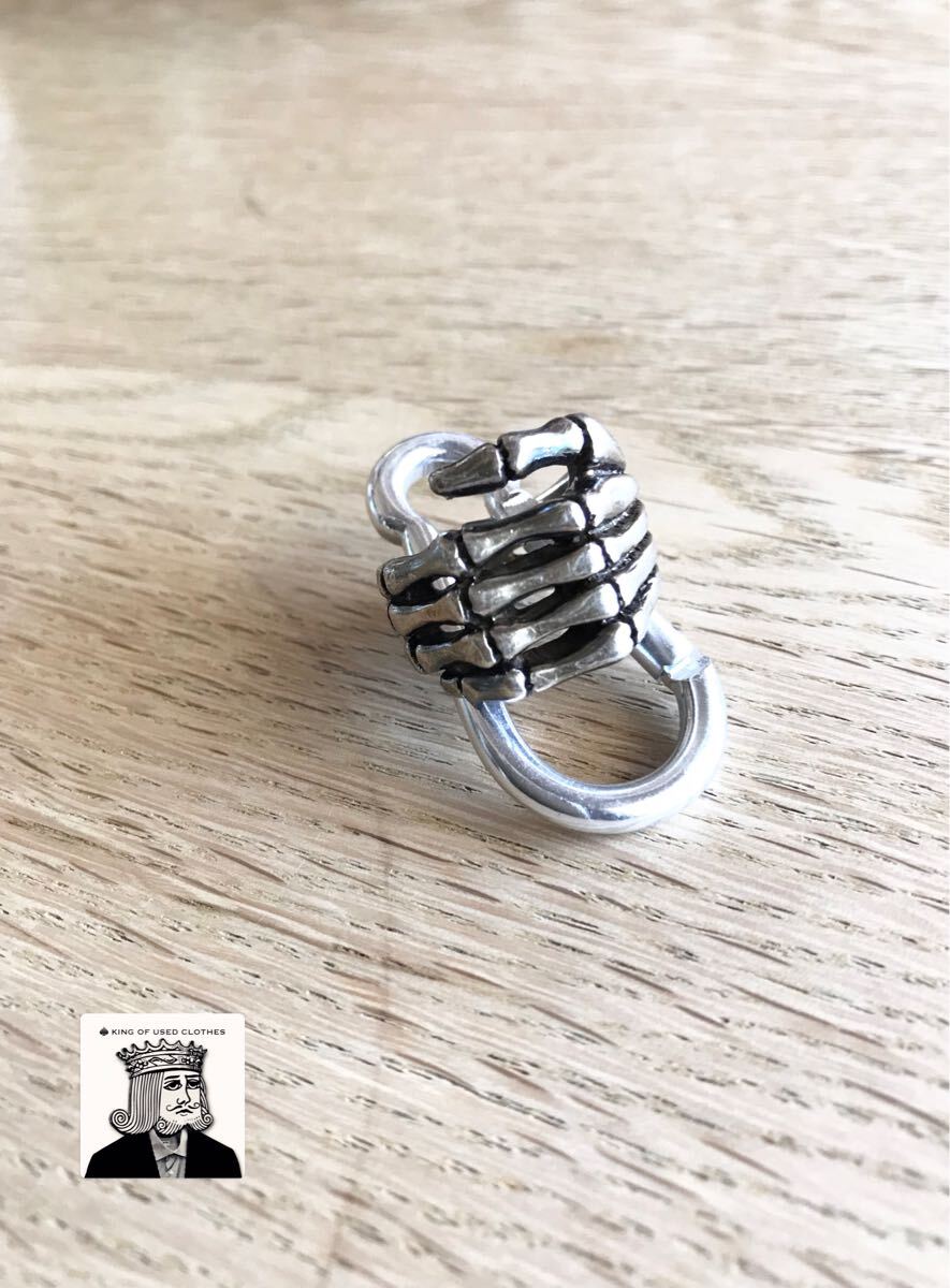 ボーンハンドリング サイズ17〜18 スターリングシルバー975 ビンテージ ユーズド アクセサリー 指輪 リング パンク ロック拍卖