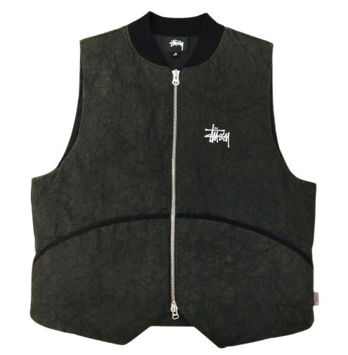 STUSSY ウォッシュド キャンバス プリマロフト ベスト サイズM ブラック ステューシー 中古拍卖