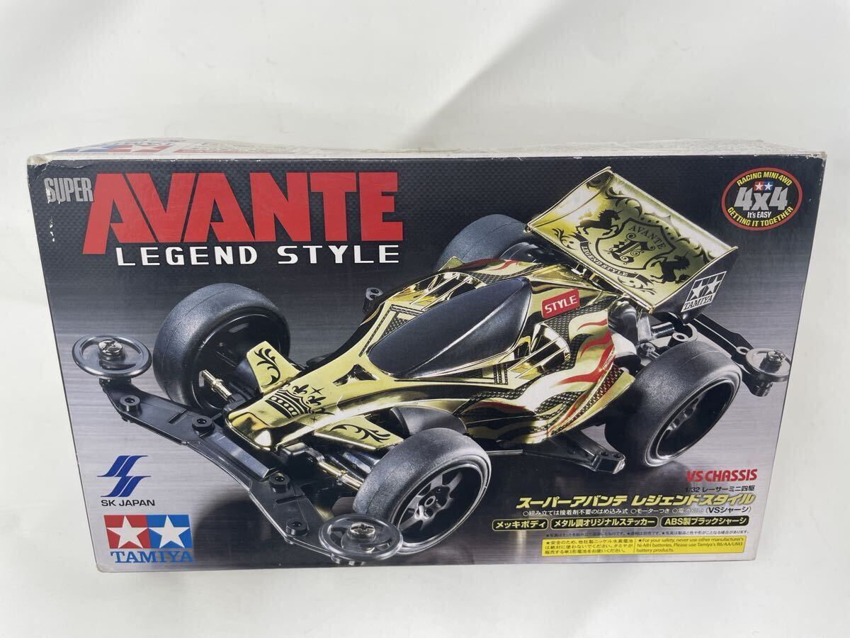 スーパーアバンテ レジェンドスタイル シルバー メタルボディ メタル調ステッカー ABS製ブラックシャーシ ミニ四駆 タミヤ TAMIYA拍卖