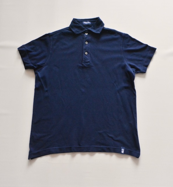 イタリア製【 Drumohr ドルモア 】鹿の子 半袖 ポロシャツ M / ネイビー 紺 ビームス Beams拍卖