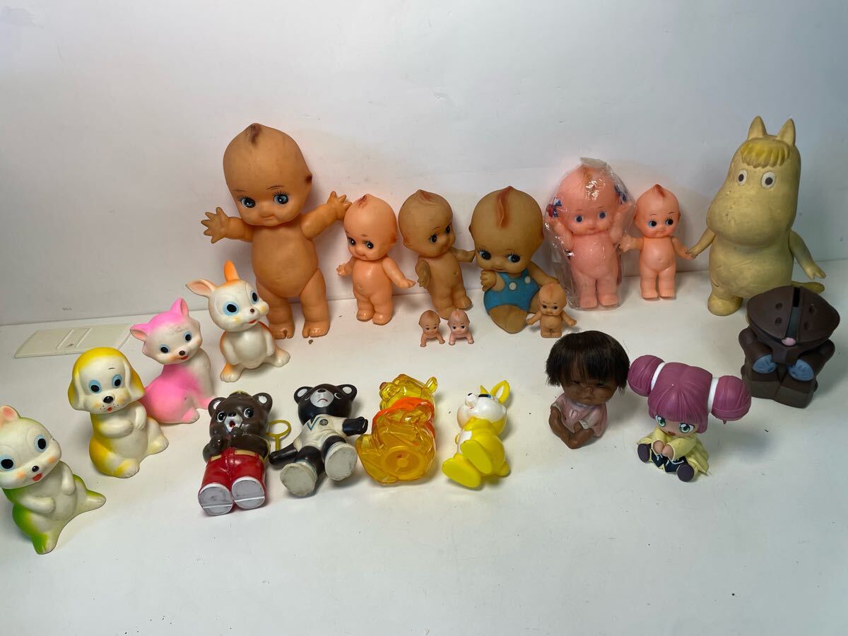 昭和レトロ ソフビ人形セット キューピー ムーミン たくちゃんテディベア 動物 ビニール人形 現状品《まとめ売り》/73105.送80拍卖