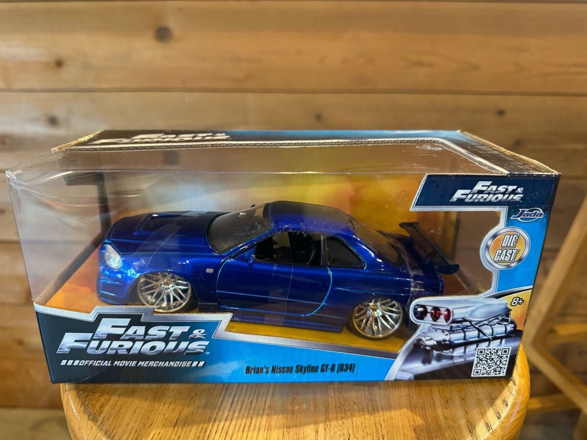 新品  Jada toys FAST & FURIOUS BRIAN'S NISSAN GT-R R34 1:24拍卖