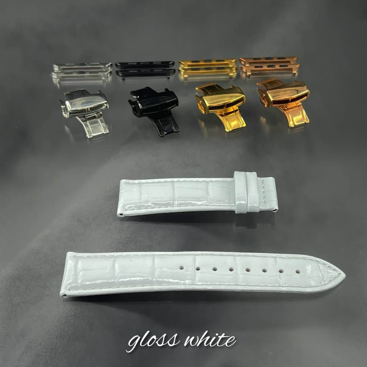 グロスホワイト 本革 牛革 ベルト バンド 動画 アップルウォッチ 46mm 49mm 45mm 41mm 40mm 44mm 38mm 42mm シリーズ10 ウルトラ SE拍卖