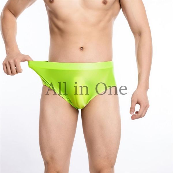 180-69-10 メンズ 艶々シャイニング ブリーフ フルバック ショーツ【グリーン,Lサイズ】男性 セクシー アンダーウェア 下着 パンツ .3拍卖