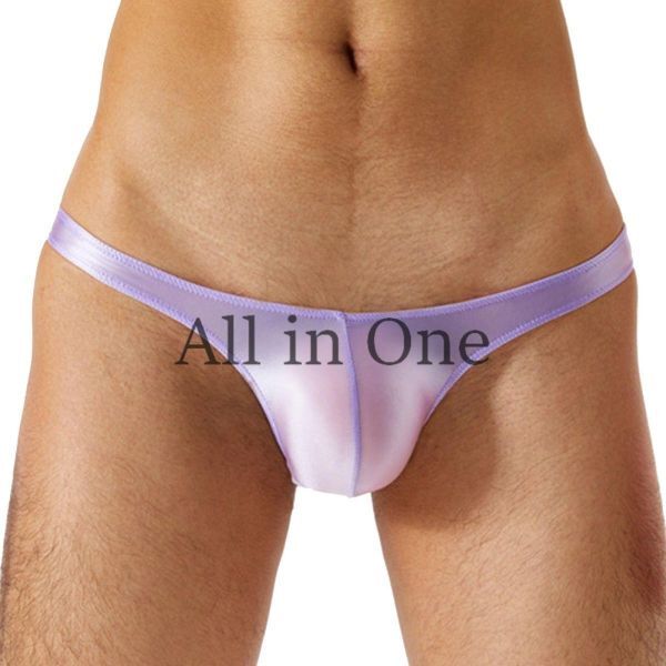 180-100-10 ツヤツヤ 光沢 ブリーフ メンズ セクシー Tバック 【パープル,XLサイズ】男性 下着 Gストリング アンダーウェア ショーツ.3拍卖