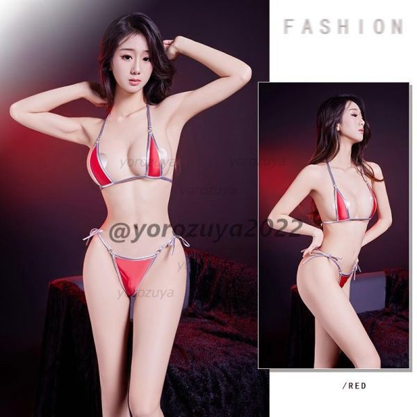 180-4-10 メタリック ビキニセット コスチューム【画像カラー,F】レディース 女性 下着 ランジェリー 水着 コスプレ セクシー ビキニ .2拍卖