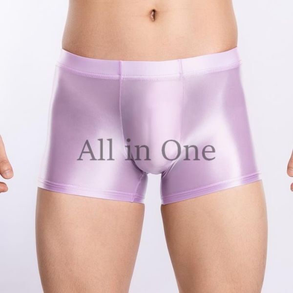 180-120-12 メンズ ツヤツヤ 光沢 ボクサーパンツ【パープル,Lサイズ】男性 下着 セクシー アンダーウェア ブリーフ パンツ ショーツ .3拍卖
