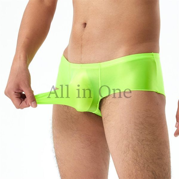 180-151-11 光沢 ツヤツヤ メンズ サオ付き ローライズ パンツ【グリーン,XL】男性 下着 セクシー アンダーウェア ショーツ ブリーフ .3拍卖