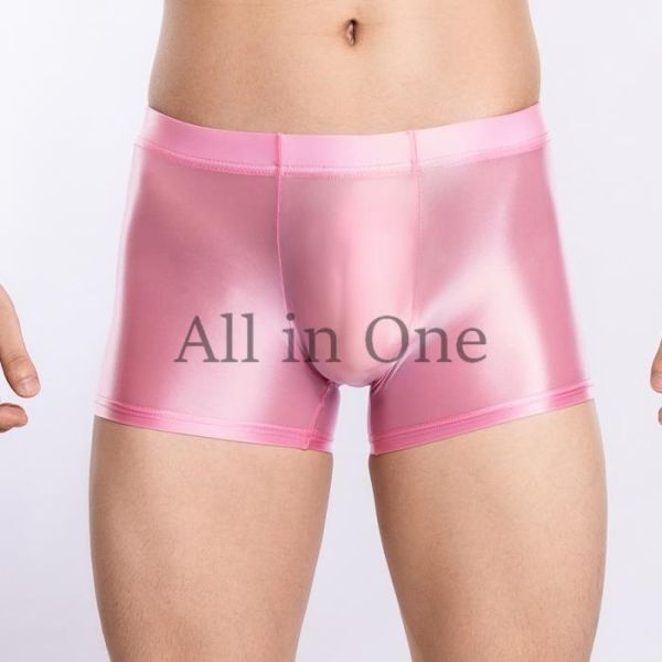 180-118-12 メンズ ツヤツヤ 光沢 ボクサーパンツ【ピンク,XLサイズ】男性 下着 セクシー アンダーウェア ブリーフ パンツ ショーツ .2拍卖