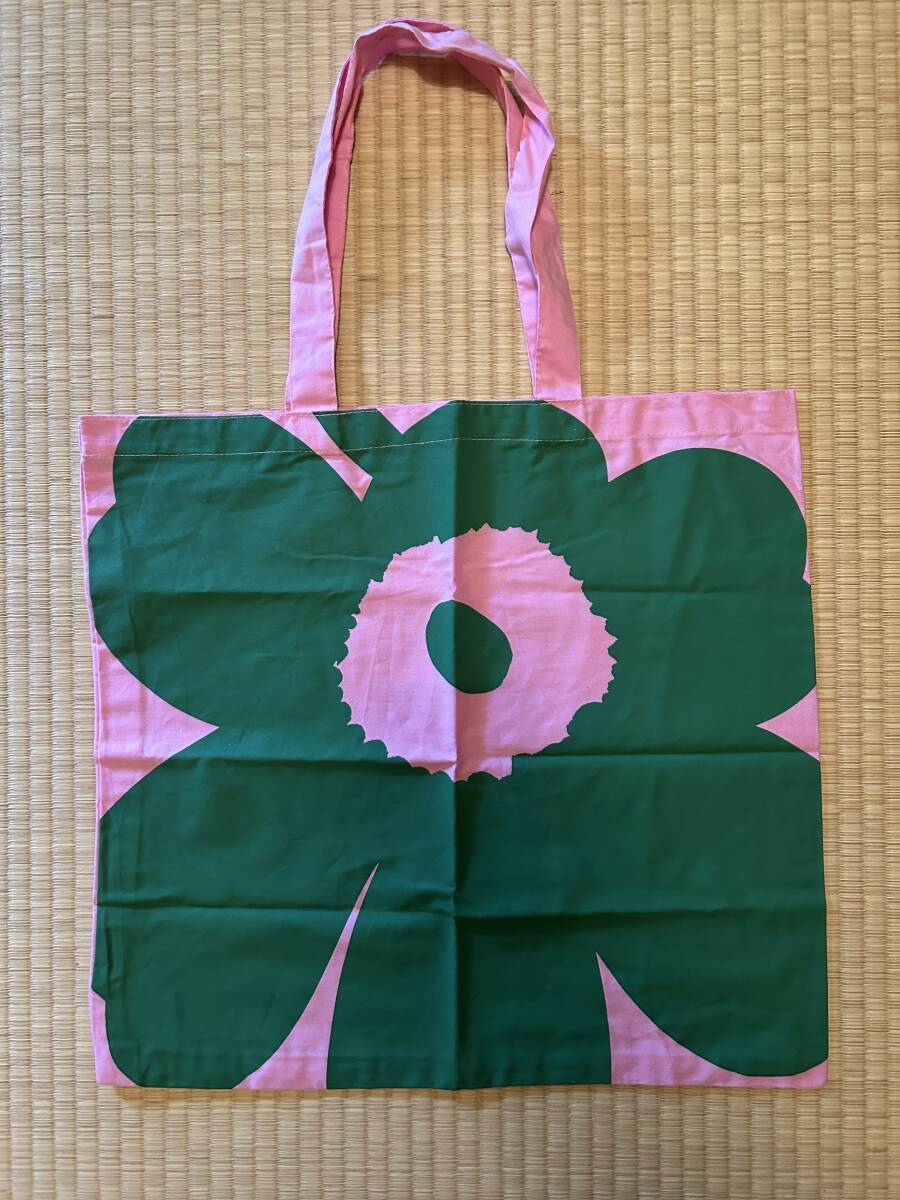 クリックポスト送込♪マリメッコ♪marimekko♪レア 非売品 限定 60周年 ピンク地 ウニッコ UNIKKO オーガニックコットン エコバッグ拍卖
