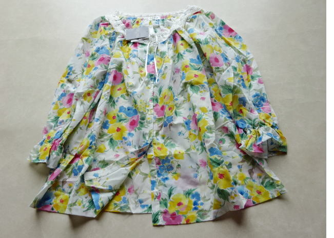 新品 セリーヌ CELINE レース襟 フラワー柄 花柄 ブラウス サイズM拍卖