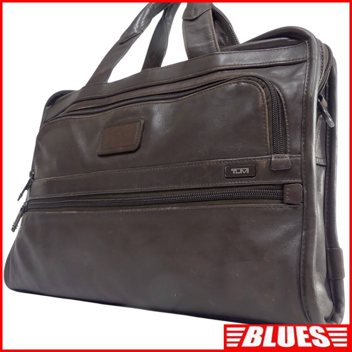 即決★TUMI★オールレザービジネスバッグ トゥミ メンズ 茶 本革 ブリーフケース 本皮 通勤 カバン 出張 鞄 かばん レディース A4拍卖