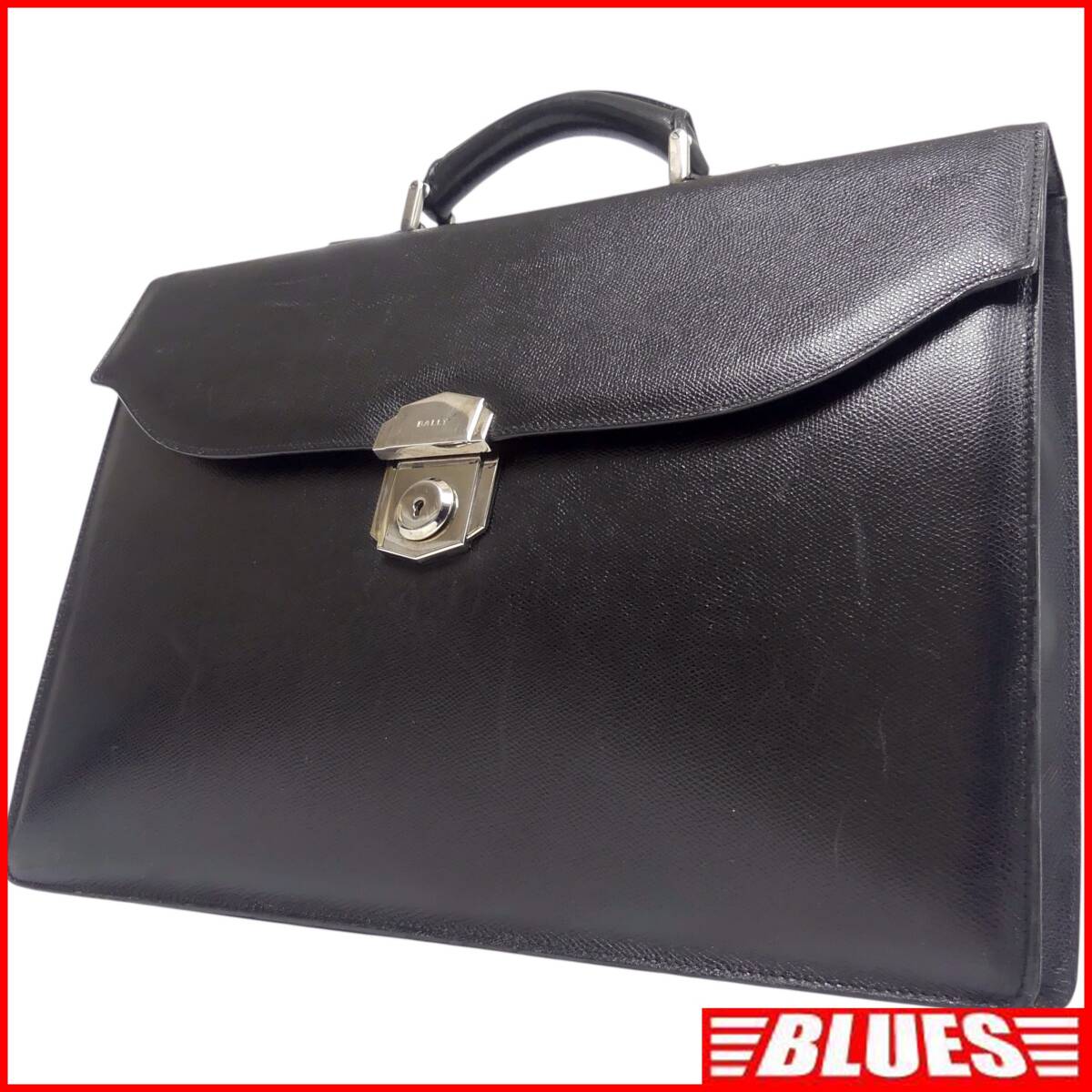 即決★BALLY★オールレザービジネスバッグ バリー メンズ 黒 本革 ブリーフケース 皮 通勤 カバン 出張 鞄 書類かばん レディース 鍵付 A4拍卖