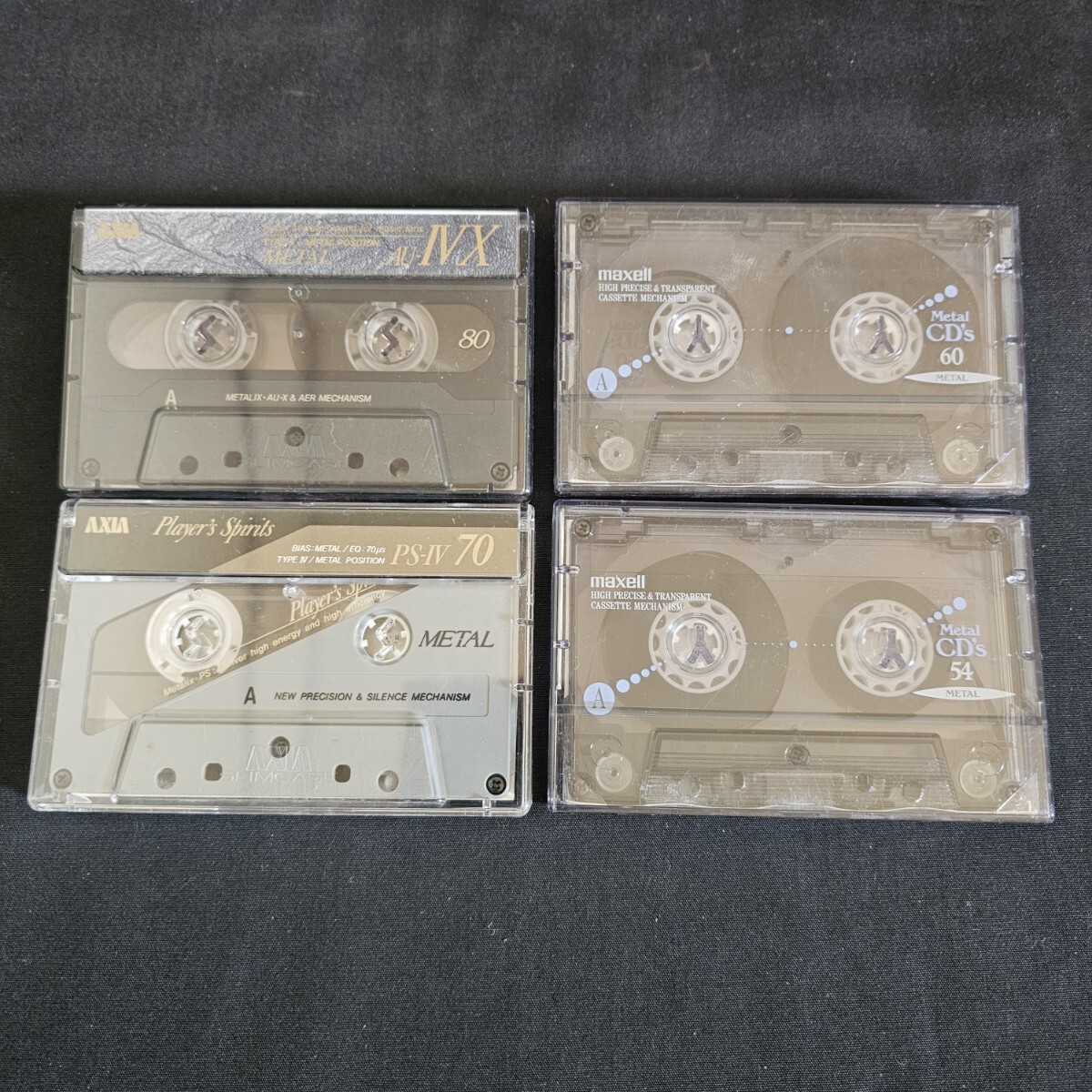 メタルテープ 4本セット maxell CD's 54分 60分 / AXIA AU-IVX 80分 PS-IV 70分拍卖