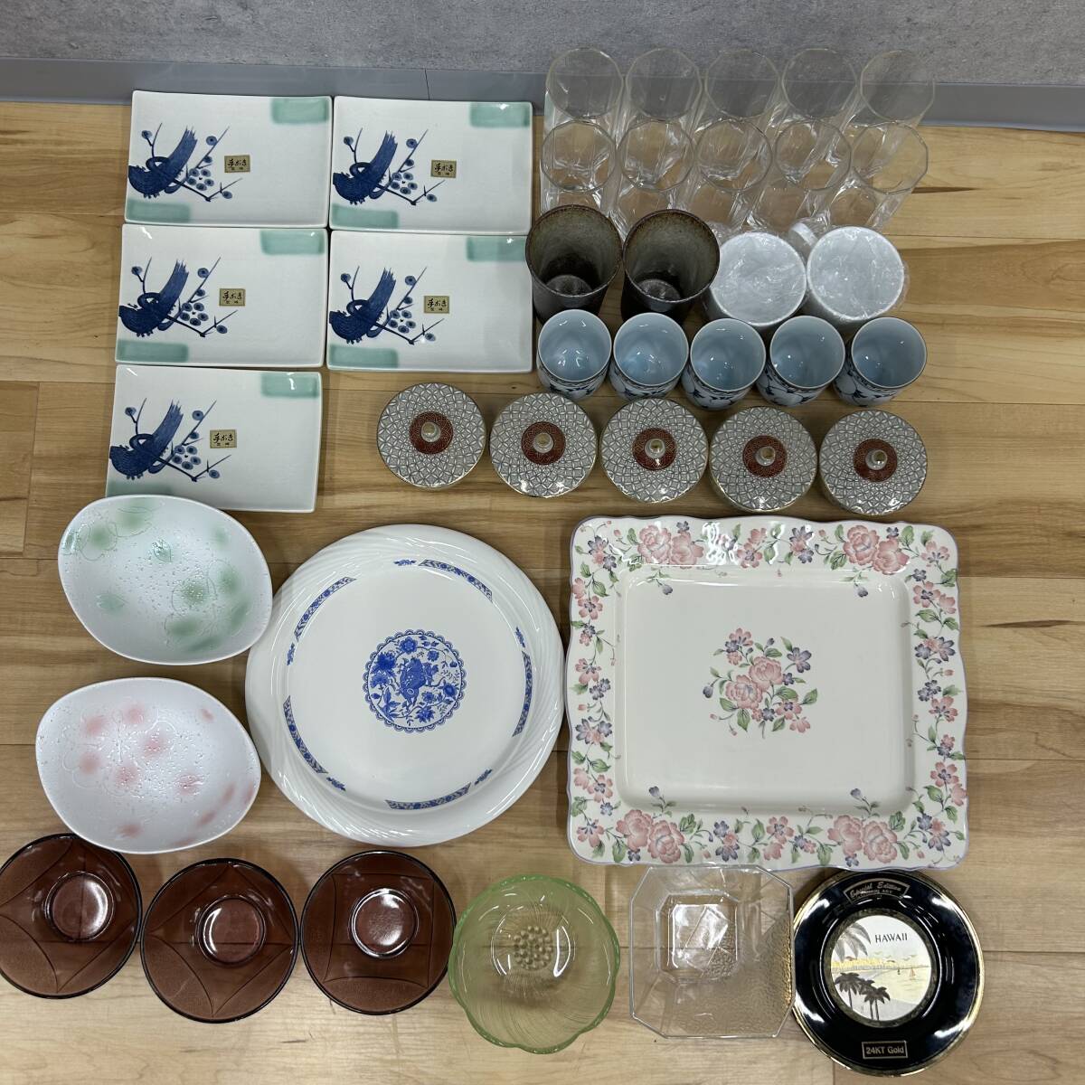 ★☆【1円スタート・保管品】 食器 グラスおまとめ 大皿/小皿/湯呑 他 #K0724⑧☆★拍卖