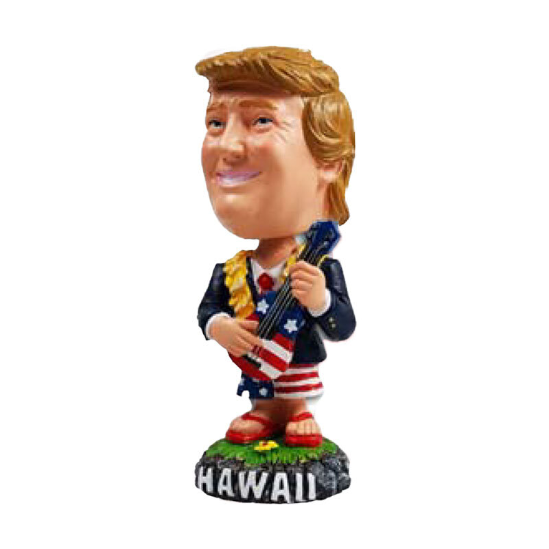 トランプ大統領 ミニドール ウクレレ H11cm レジン製 ハワイ フィギュア 首振り 人形 USA お土産 PickTheHawaii KC-MD-TPUK拍卖