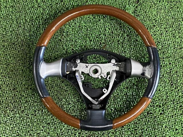 ミラジーノ DBA-L650S 純正 momo ステアリングホイール ハンドル 45102-B2040 GS131-0360 レザー ウッド ブラック 木目 /50343拍卖