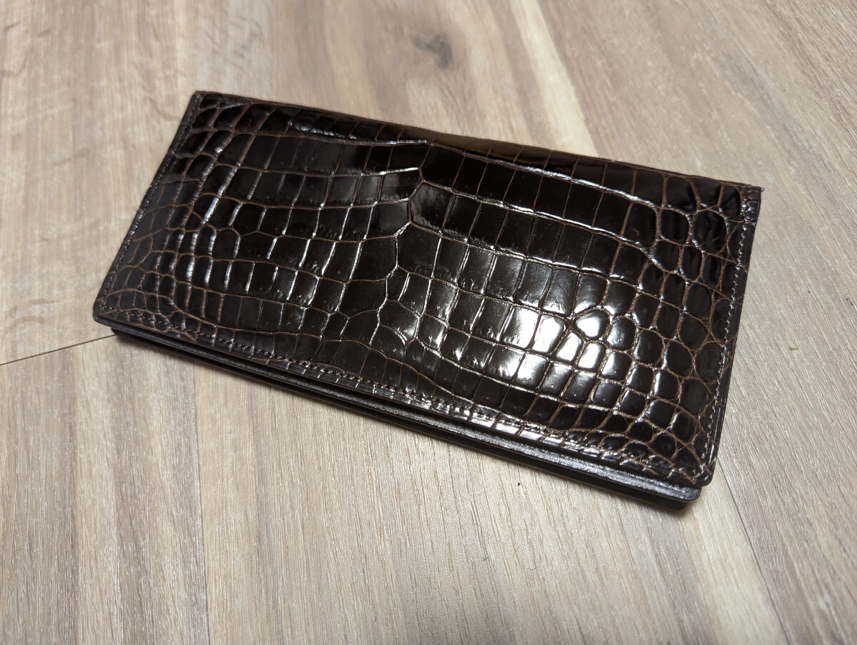 価格交渉可 定価15万 ほぼ新品 キプリス クロコダイル 長財布 GANZO ワイルドスワンズ拍卖