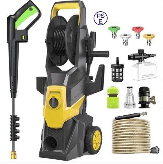 品質保証*高圧洗浄機 商業用 高圧洗車機 水道直結/自吸両用 AC110V/3000W 10m高圧ホース付 洗車 収納/移動もラクラク ノズル付(A330)拍卖