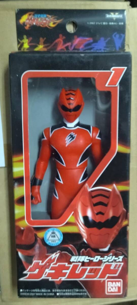正規品 戦隊ヒーローシリーズ ゲキレンジャー ゲキレッド 新品 戦隊 ヒーロー ソフビ フィギュア 人形 BANDAI GEKIRANGER GEKI RED Figure拍卖