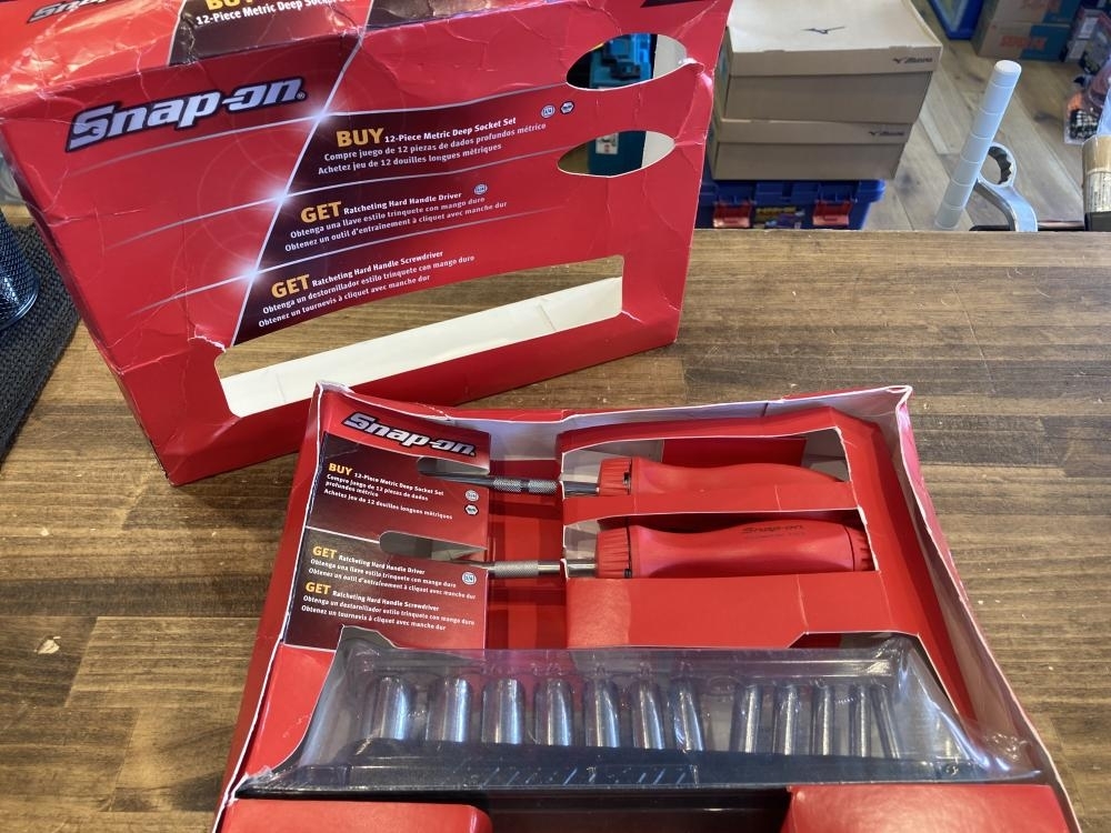 008●未使用品●スナップオン ラチェットドライバー&ディープソケットセット 112STMMYRATR ラチェットナットドライバー拍卖
