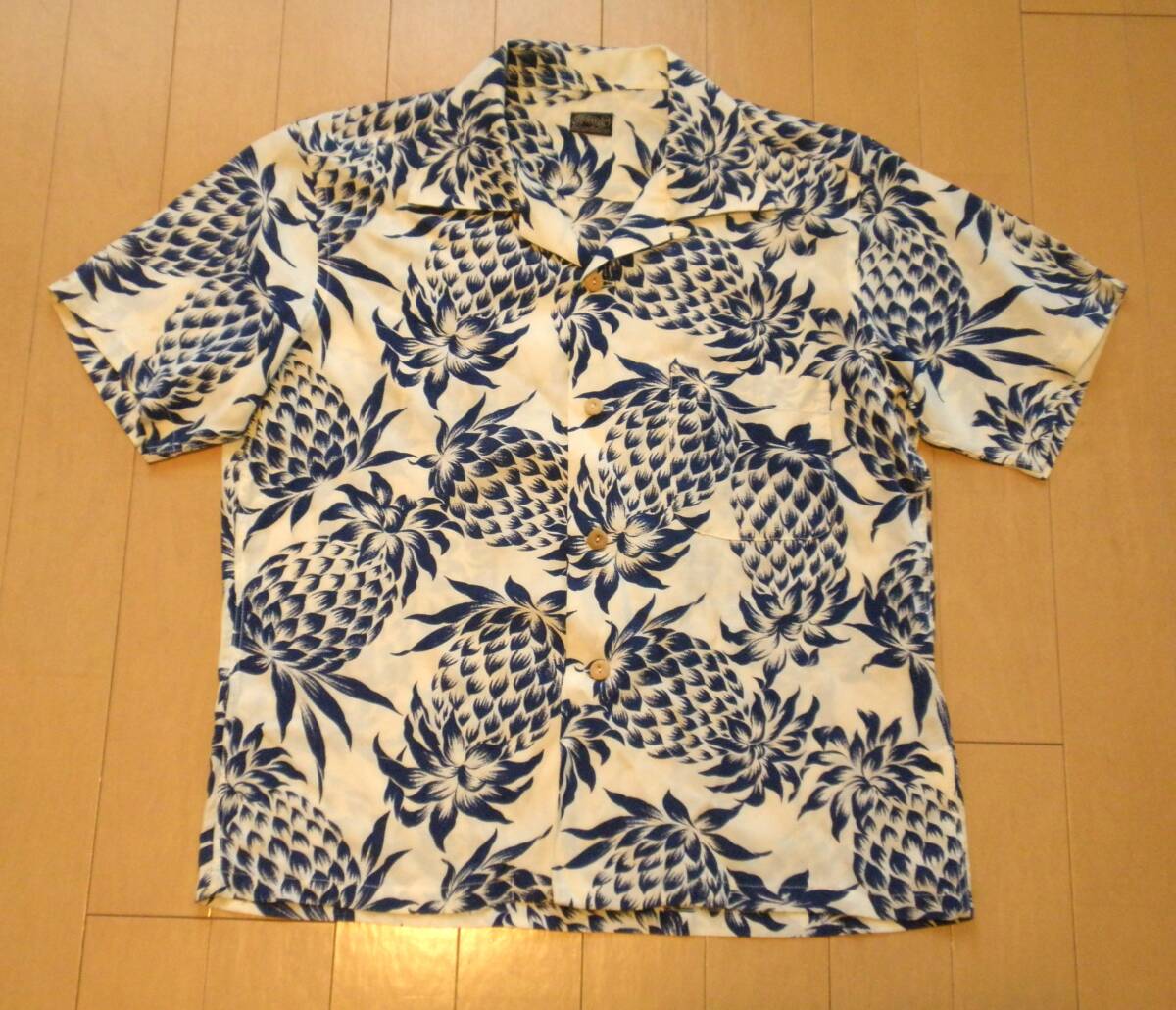 【50's/レーヨンシャツ】パイナップル ハワイアンシャツ ヴィンテージ アロハシャツ 総柄 ボーイズ キッズ CREIGHTON 米国 アメリカ 古着拍卖