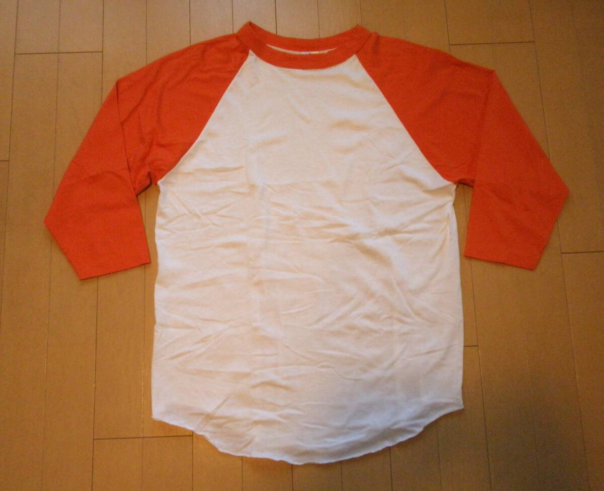 M【80's 90's/ラグランシャツ】7分袖 米国製 80年代 90年代 アメリカ ヴィンテージ 2トーン バイカラー AUGUSTA 古着拍卖