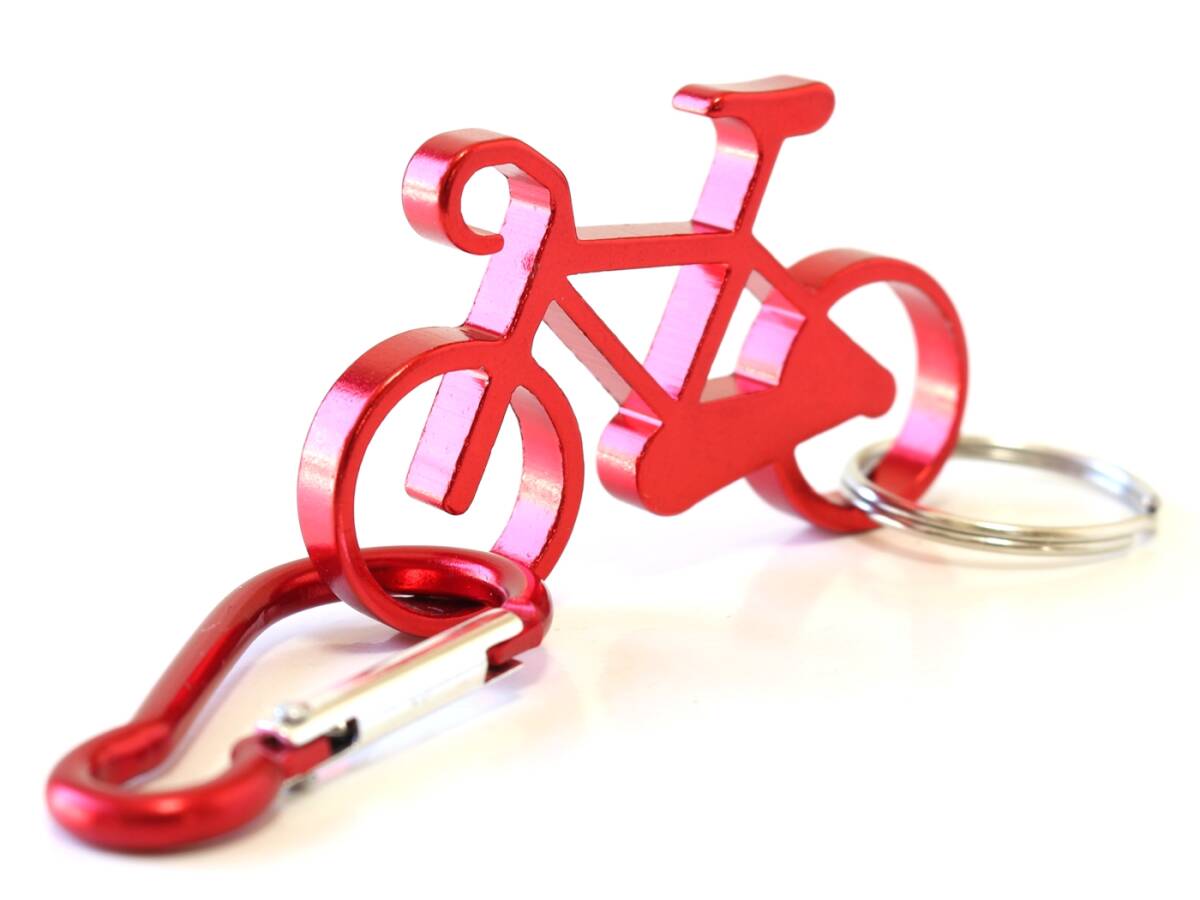 自転車 キーホルダー カラビナ 自転車キーホルダー ロードバイク ボトルオープナー 栓抜き 自転車 車 鍵 キー アルミ キーリング 赤拍卖