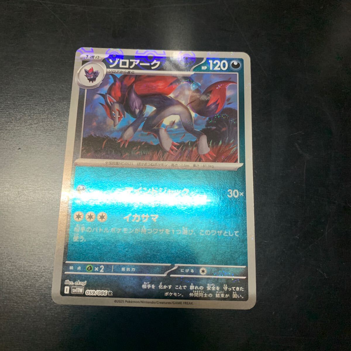 ポケモンカードゲーム sv11W 059/086 R ゾロアーク ミラー マスターボール仕様 ポケカ ポケットモンスター ホワイトフレア拍卖