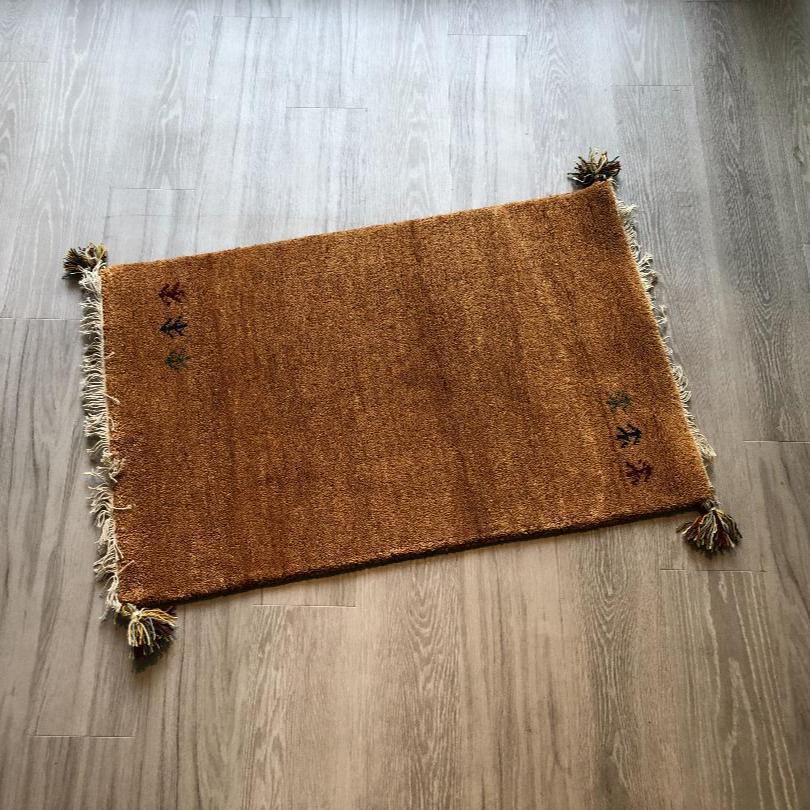 高級手結び絨毯 GABBEH ギャッベ 60×90cm ウール 玄関マット おしゃれ カーペット 絨毯 ハンドノット ギャベ ラグ 段通 キリム 106拍卖