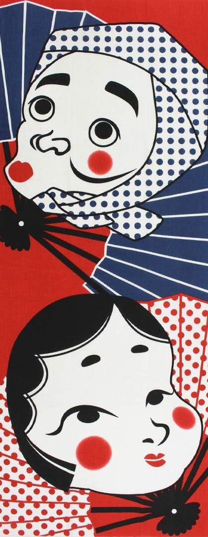 新品 手ぬぐい おかめひょっとこ 捺染 片面染め 手拭い インテリア拍卖