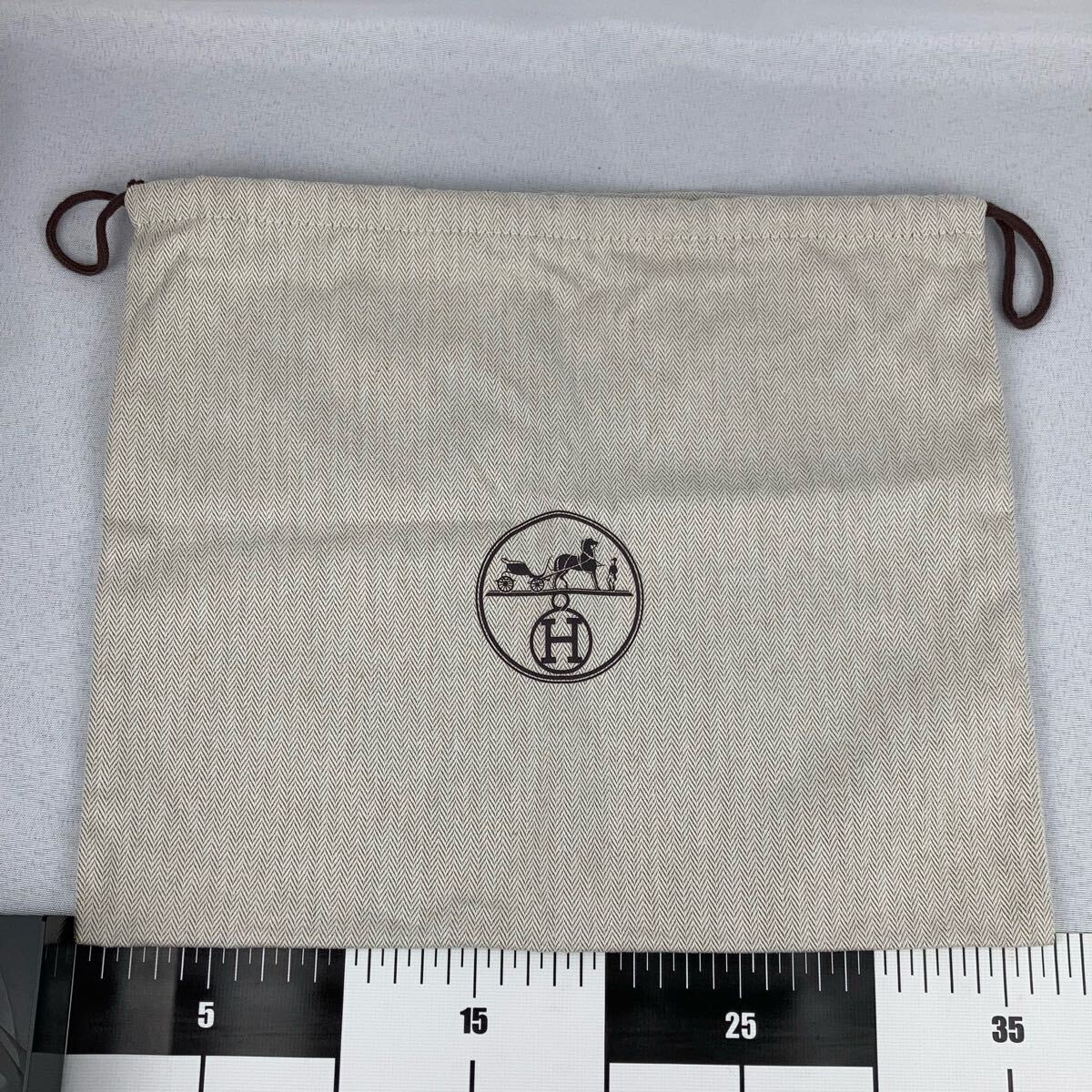 エルメス HERMES 保存袋 ヘリンボーン 37×30cm 巾着袋 布袋 バーキン ケリー等バッグ用拍卖