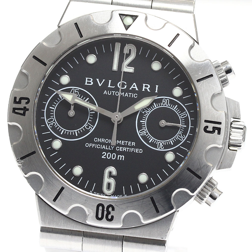 ブルガリ BVLGARI SCB38S ディアゴノ スクーバ クロノグラフ 自動巻き メンズ _900141【ev10】拍卖