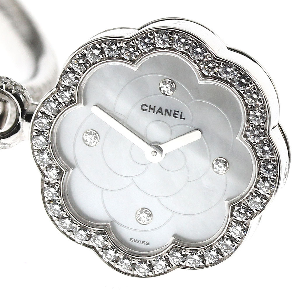 シャネル CHANEL J2411 カメリアチャーム K18WG ダイヤモンド クォーツ レディース _831066拍卖