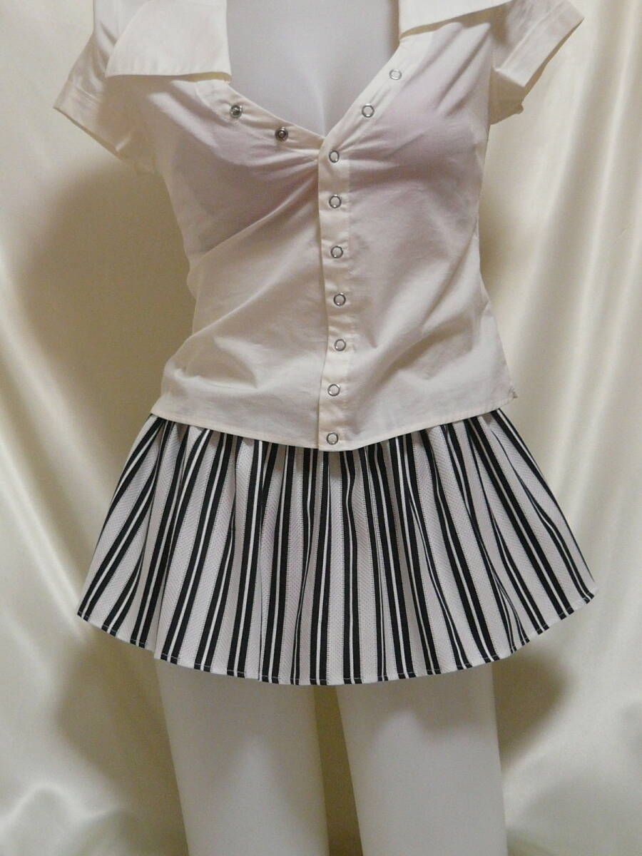 ♪♪白黒ボーダー柄の超マイクロミニ☆涼し気メッシュ^^♪♪ 拍卖