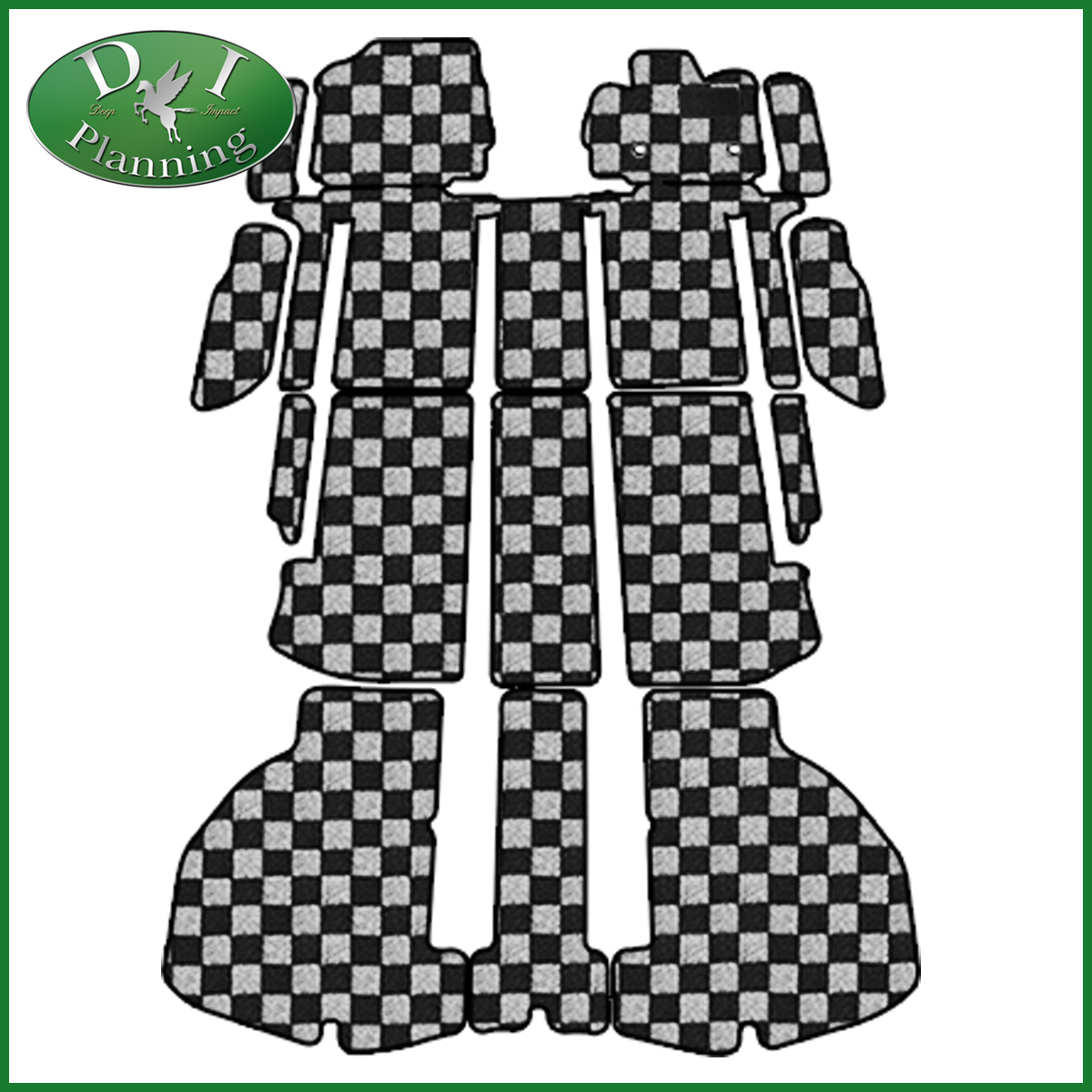 ヴェルファイア アルファード AGH30W GGH30W GGH35W 30系 7人乗り用 フロアマット チェック柄 黒×白 フロアカーペット カー用品拍卖