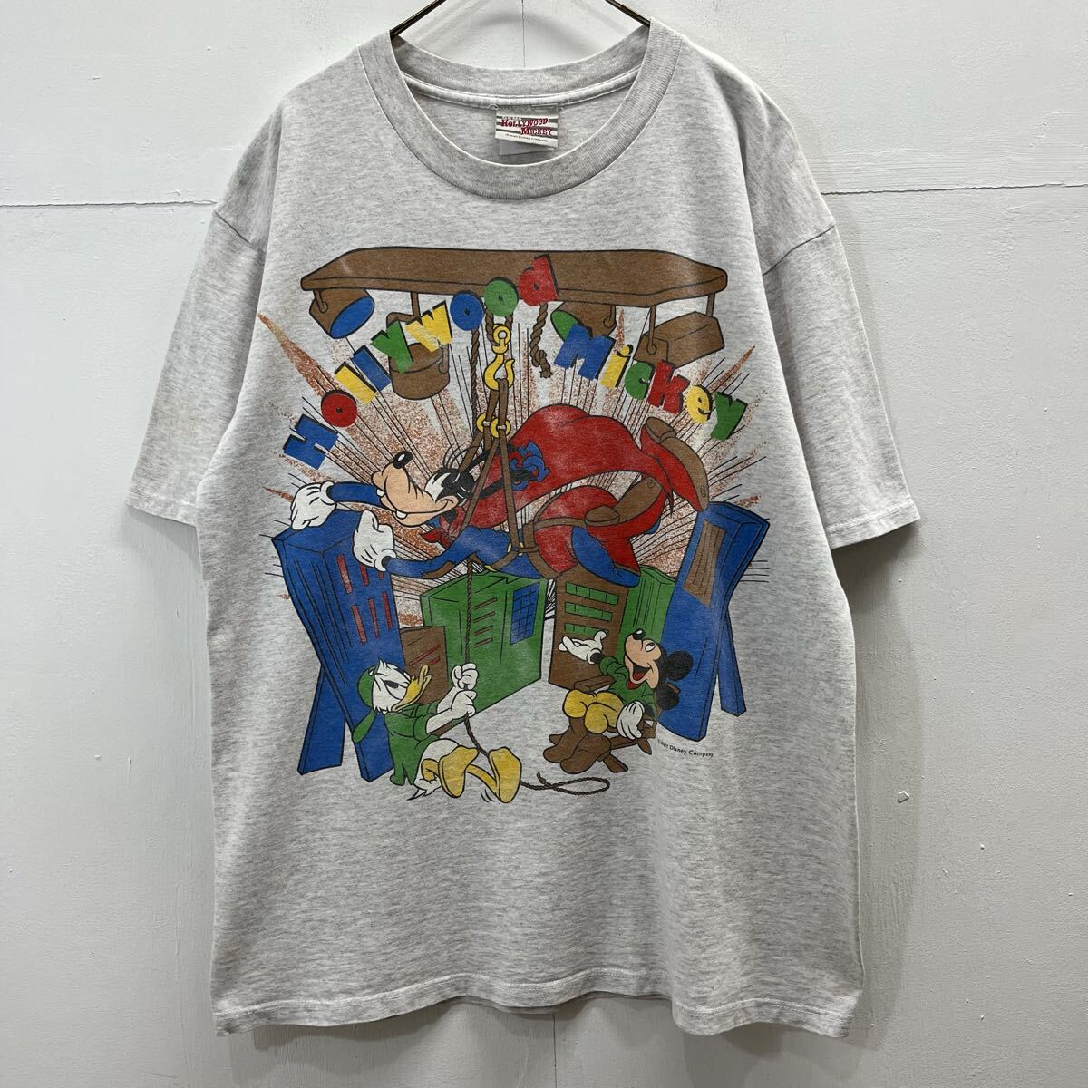 VINTAGE GEMS HOLLYWOOD MICKEY アメリカ製 USA製 半袖Tシャツ プリントTシャツ Disney 丸胴 ヴィンテージ【レターパックプラス郵送可】T拍卖