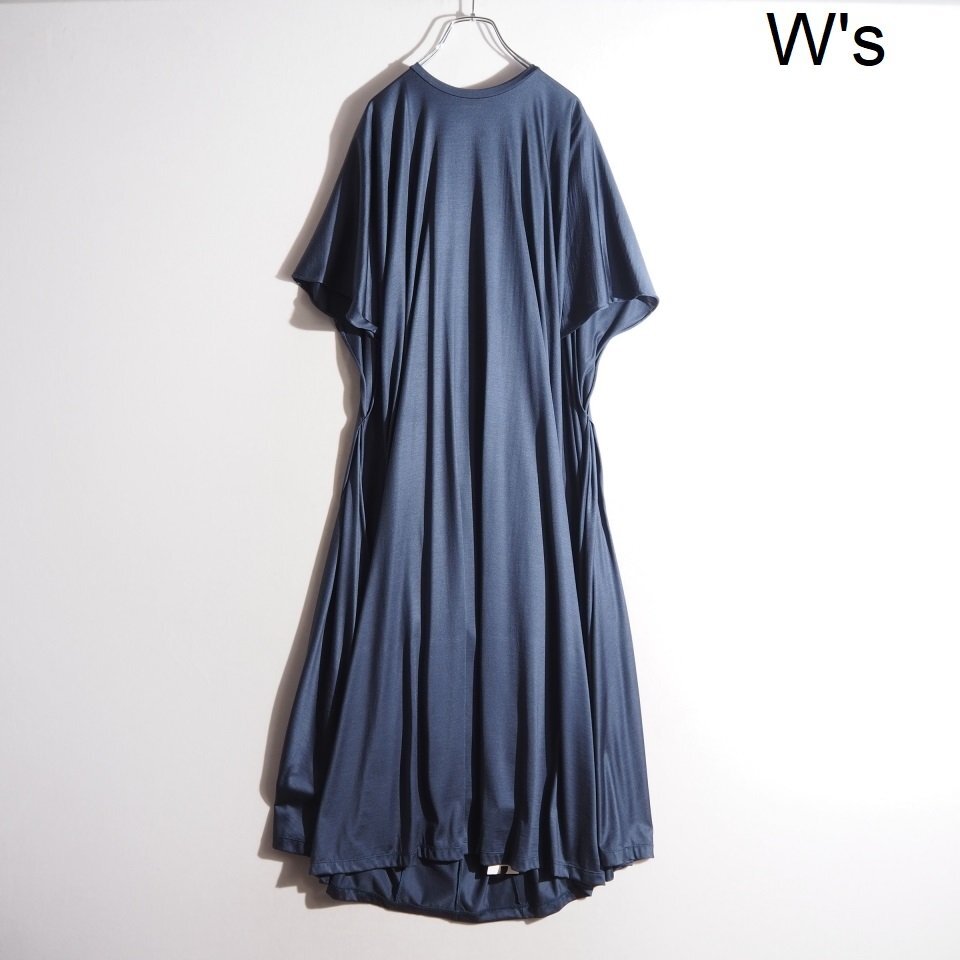 J7644P ▼seya. セヤ▼ ALLMIGHTY DRAPE DRESS LIGHT INDIGO シルク カットソー ドレープドレス ネイビー / ワンピース 春夏 rb mks拍卖