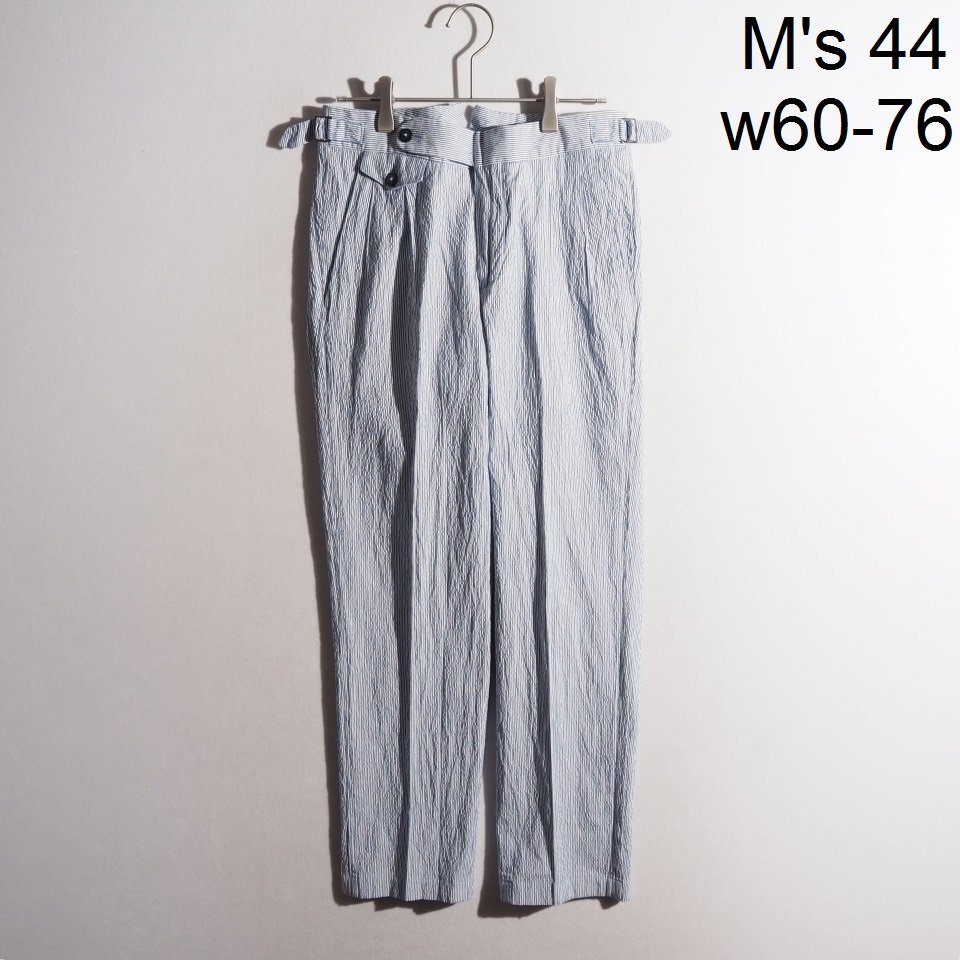 P4407P▼VIGANO ヴィガーノ▼ CONTEMPORARY Collection ストレッチ シアサッカー サイドアジャスター パンツ ブルー 44 スラックス 春夏 rb拍卖