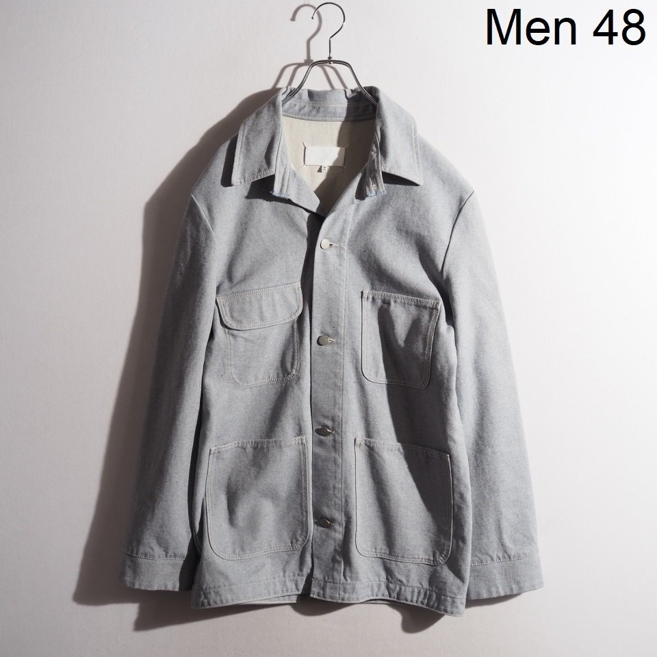 x6749P ●Maison Margiela メゾンマルジェラ 白タグ● 21SS カバーオール デニムジャケット ブルー 48 シーズンレス rb mks拍卖
