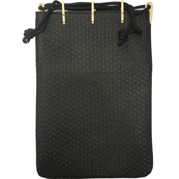 印伝巾着袋 印傳屋上原勇七 INDEN-YA No.3004合切袋 007ひょうたん 黒地黒漆拍卖