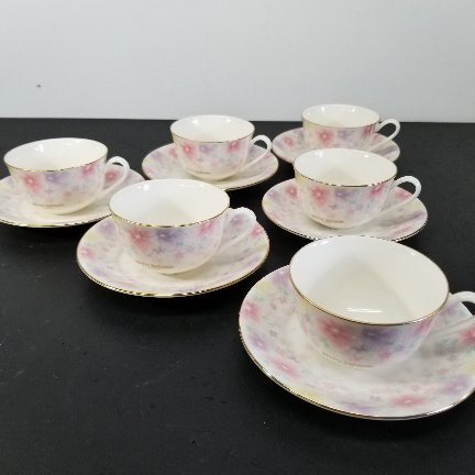 食器 PIERRE BALMAIN カップ&ソーサー 6客セット 花柄 A9361A06拍卖