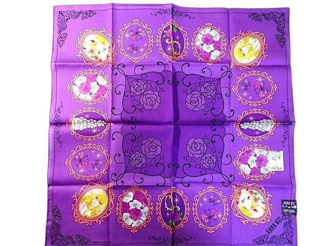 新品 未使用 アナスイ ベルサイユのばら ハンカチ オスカル マリーアントワネット パープル ANNA SUI × The Rose of Versailles 拍卖