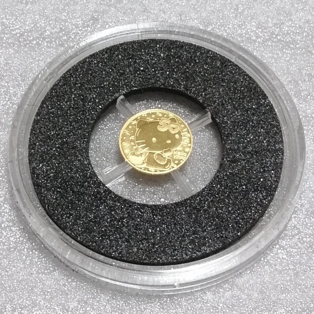 フランス 2024 ハローキティ誕生50周年記念金貨 0.5g プルーフ オリジナル箱と証明書付き拍卖