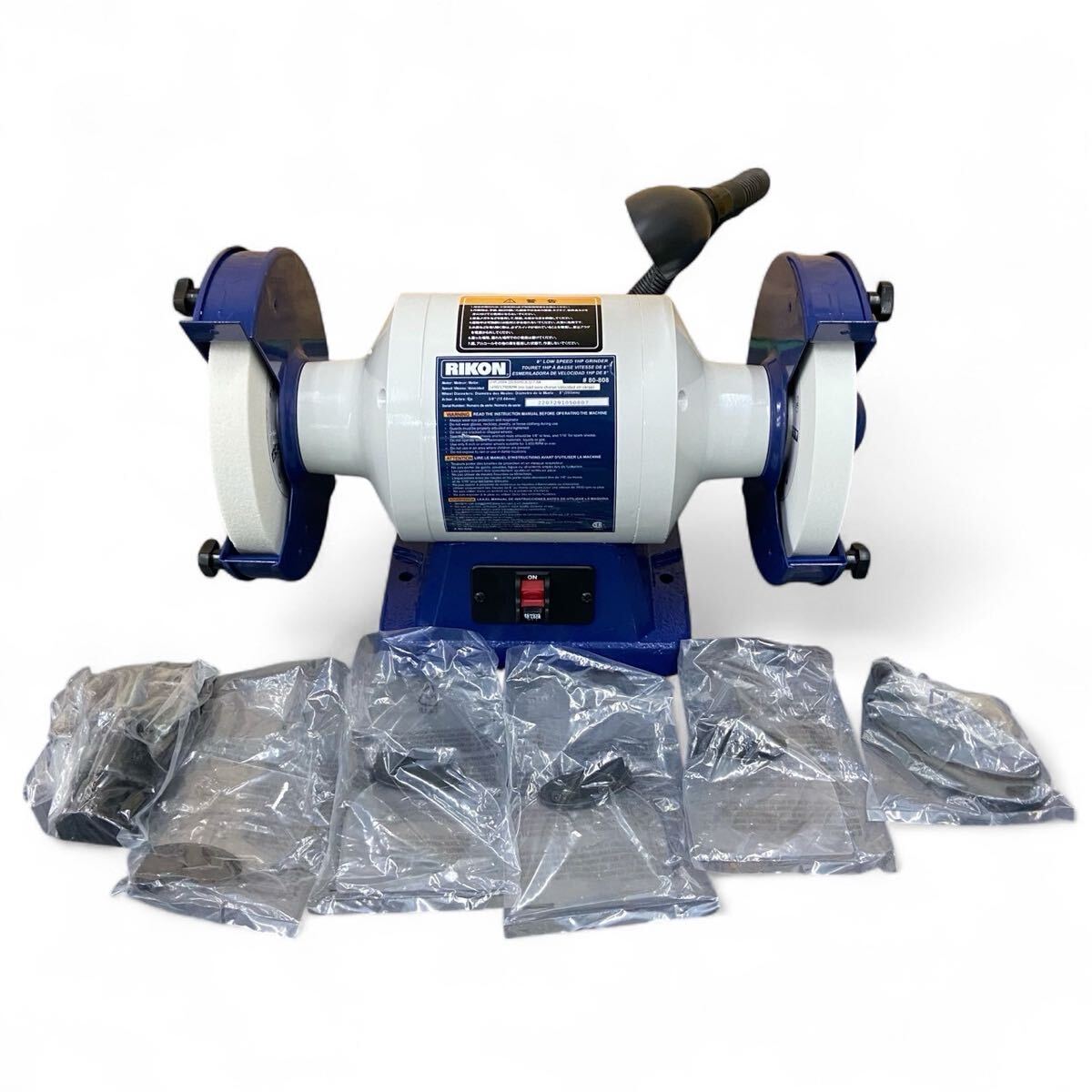 ★☆未使用 長期保管 RIKON 8インチ 1HPスロースピードグラインダ 卓上グラインダー #80-808 グラインダー 電動工具 電気工具 工具☆★拍卖