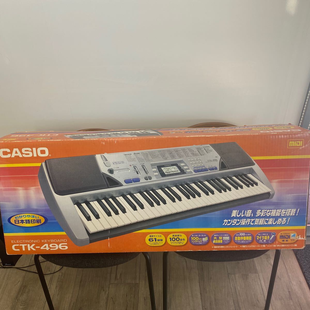 【中古稼働品】 CASIO カシオ 電子キーボード 電子ピアノ キーボード CKT-496 日本語印刷 多彩機能 レッスン機能拍卖