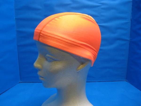 送料無料★スイムメッシュキャップ フリーサイズ 蛍光オレンジ ツーウェイ★k拍卖