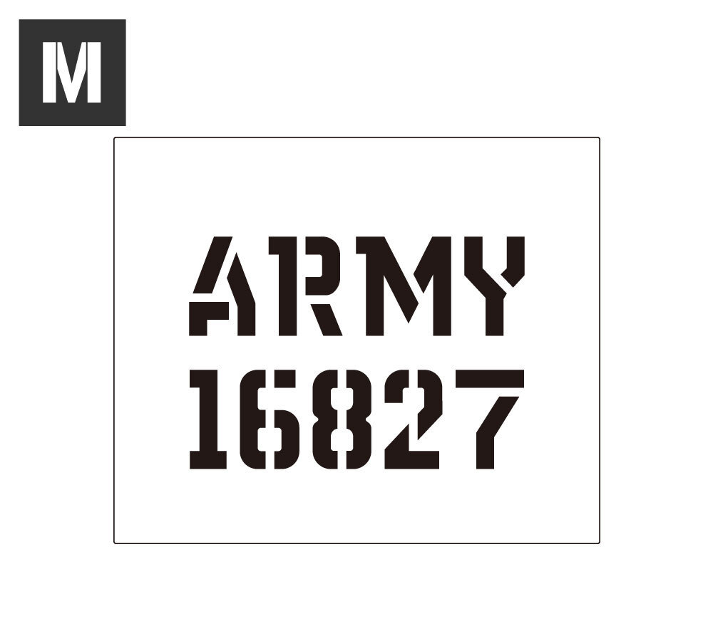 ステンシルシート ステンシルプレート ステンシル アルファベット アメリカン ミリタリー DIY クイックステンシル サイズM ARMY 16827拍卖