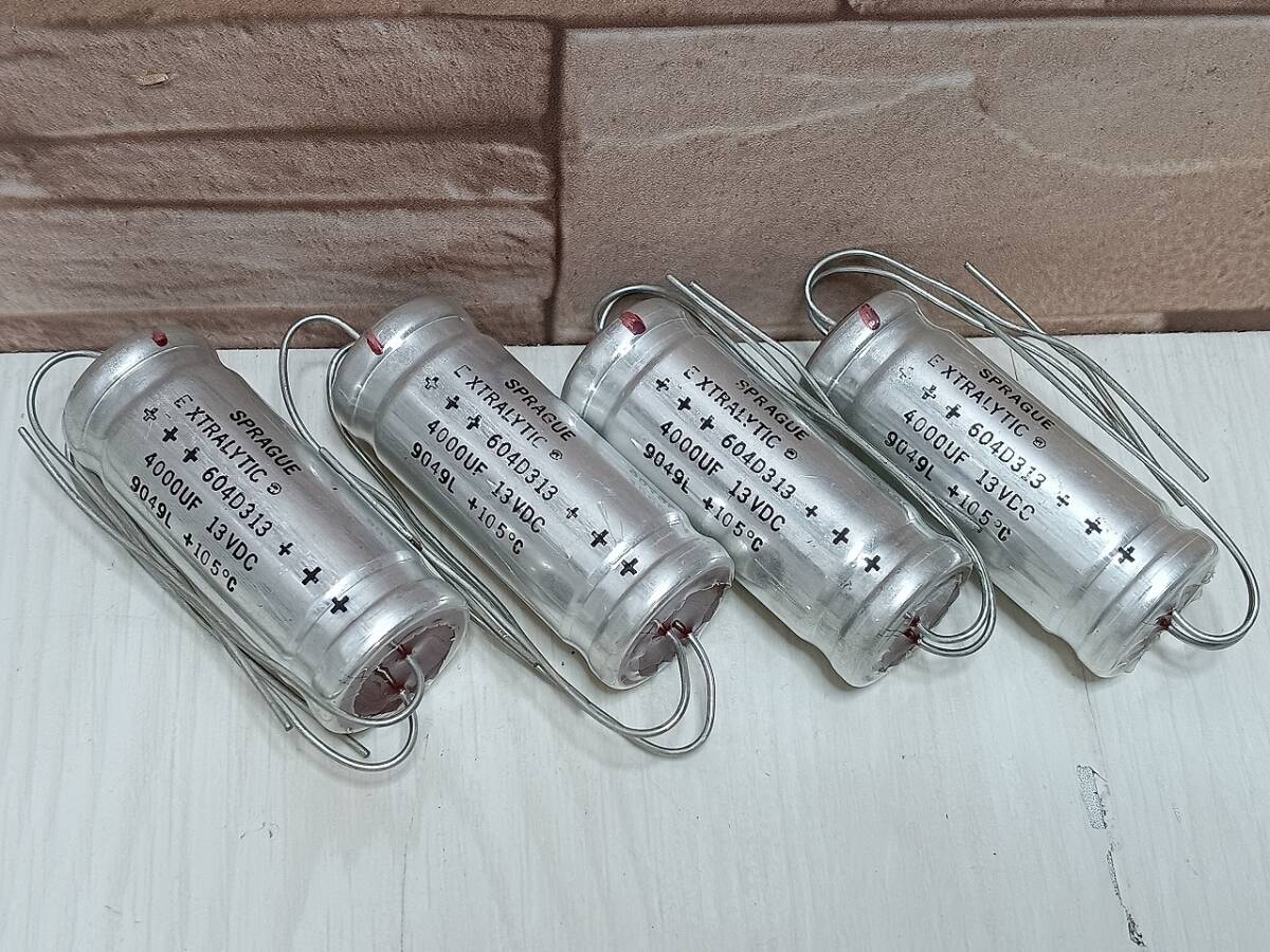 【未使用4個セット】SPRAGUE EXTRALYTIC スプラグ アルミ電解コンデンサ 4000UF 4000μF 13VDC +105℃ 検) 604D313 ビンテージ オーディオ拍卖