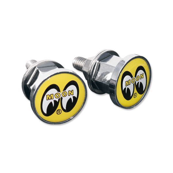 MOONEYES Eyeball ライセンス ボルト エンブレム ムーンアイズ アイボール イエロー 黄色 moon eyes ライセンスボルト ナンバーボルト拍卖